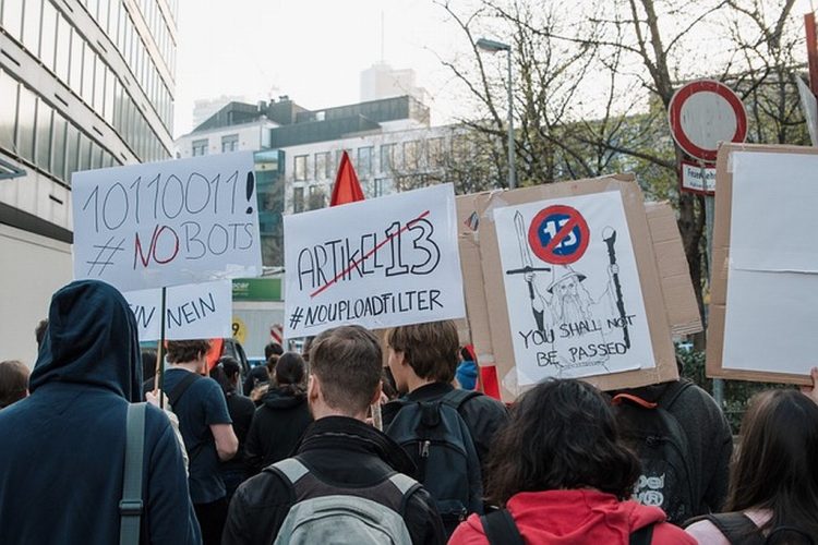 Protest gegen das neue Urheberrecht