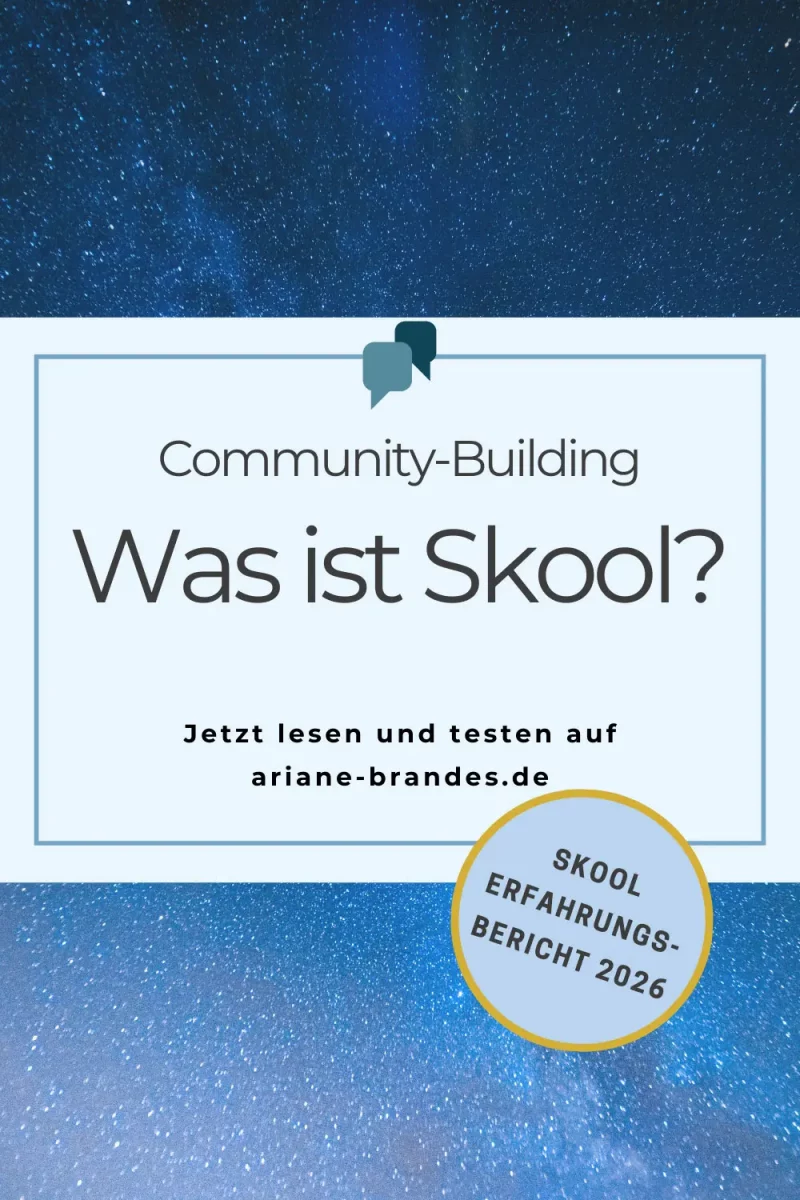 Pinterest Infografik: Was ist Skool? Skool Erfahrungen 2026: ehrlicher Erfahrungsbericht von Community-Strategin Ariane Brandes